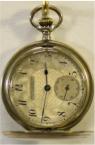 Zilveren savonnet zakhorloge. System Glashütte. Verzilverde wijzerplaat. Circa 1930. Prijs: €.375,-
