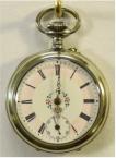 Zakhorloge in Berlijns zilveren kast (argentan), circa 1930. Maker: Excelsa. Prijs: €.275,-