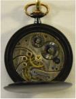 Gunmetal dresswatch zakhorloge. Maker: Tavannes Watch Co. Circa 1930. Wijzerplaat met 24-uursaanduiding. Prachtig geblauwde kast! Prijs: .375,-