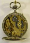 Zakhorloge 'Post & Spoor Chronometre'. Nikkelen kast, emaille wijzerplaat. Prijs: €.275,-