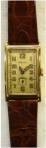 Alpina 14K gouden rectangulair polshorloge. Met secondenwijzer. Handwinder. Jaren '50 / '60. Prijs: €.1250,-