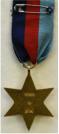 Keerzijde van GB: 1939-1945 Star. Campaign medal, uitgereikt voor ten minste 6 maanden operational service. Op naam: 43050 W. Slow.