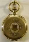 Gouden zakhorloge met zonnewijzertjes. Circa 1890-1900. Emaille wijzerplaat met Romeinse cijfers. Prijs: GERESERVEERD