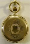 Gouden zakhorloge met zonnewijzertjes. Circa 1890-1900. Emaille wijzerplaat met Romeinse cijfers. Prijs: GERESERVEERD