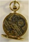 Gouden zakhorloge met zonnewijzertjes. Circa 1890-1900. Emaille wijzerplaat met Romeinse cijfers. Prijs: GERESERVEERD