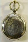 Zilveren zakhorloge met uurwerk met snek en ketting. Sleutelopwinding. Maker: J. Burr, Bedford. Zilverkeuren: London, 1888. Prijs: �.275,-