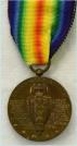 USA: Victory Medal 1914-1918. Eerste Wereldoorlog. Ingesteld 1919. Brons. Aan hangend lint. Prijs: .65,-