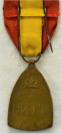 Belgi�: Herinneringsmedaille 1914-1918. Eerste Wereldoorlog. Ingesteld 1919. Met kroon op het lint. Prijs: �.25,-